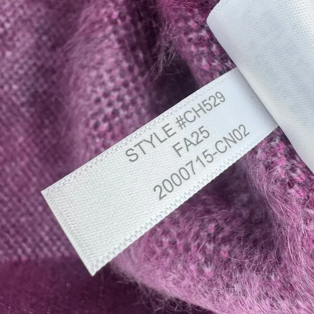 J. Crew Collection Brushed Cashmere Cardigan Floral Mulberry Roses Size S NWT